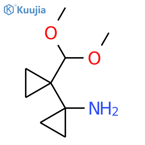 1-1-(dimethoxymethyl)cyclopropylcyclopropan-1-amine structure