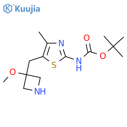 tert-butyl N-{5-[(3-methoxyazetidin-3-yl)methyl]-4-methyl-1,3-thiazol-2-yl}carbamate structure