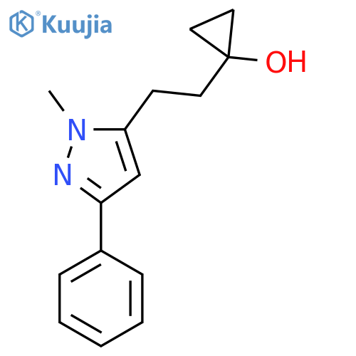 1-2-(1-methyl-3-phenyl-1H-pyrazol-5-yl)ethylcyclopropan-1-ol structure