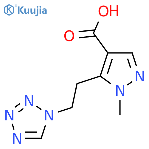 1-methyl-5-2-(1H-1,2,3,4-tetrazol-1-yl)ethyl-1H-pyrazole-4-carboxylic acid structure