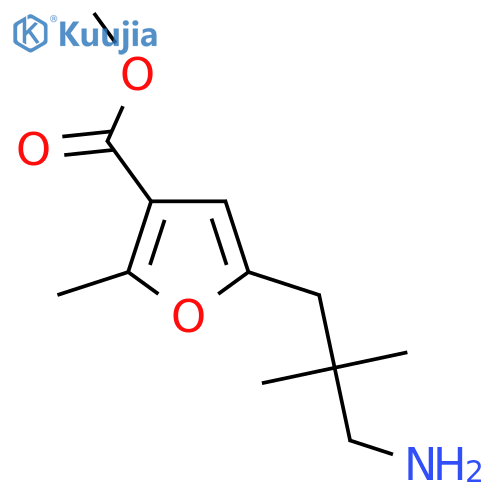 methyl 5-(3-amino-2,2-dimethylpropyl)-2-methylfuran-3-carboxylate structure