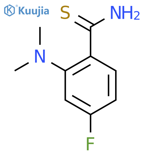 2-(dimethylamino)-4-fluorobenzene-1-carbothioamide structure