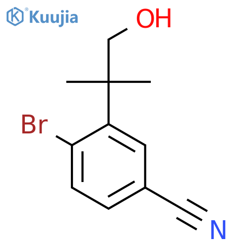 4-Bromo-3-(1-hydroxy-2-methylpropan-2-yl)benzonitrile structure