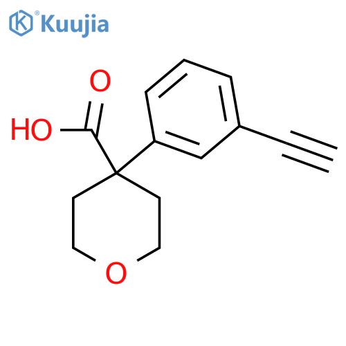 4-(3-ethynylphenyl)oxane-4-carboxylic acid structure