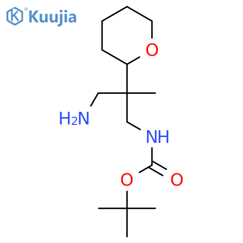 tert-butyl N-3-amino-2-methyl-2-(oxan-2-yl)propylcarbamate structure