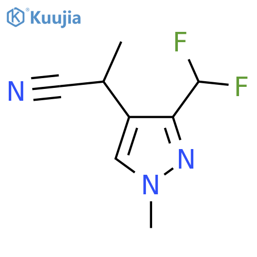 2-3-(difluoromethyl)-1-methyl-1H-pyrazol-4-ylpropanenitrile structure