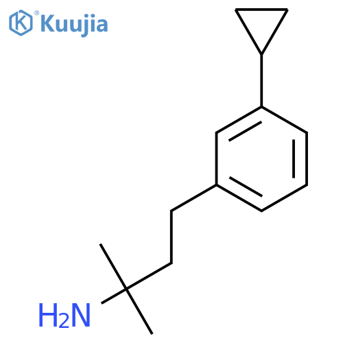 4-(3-cyclopropylphenyl)-2-methylbutan-2-amine structure