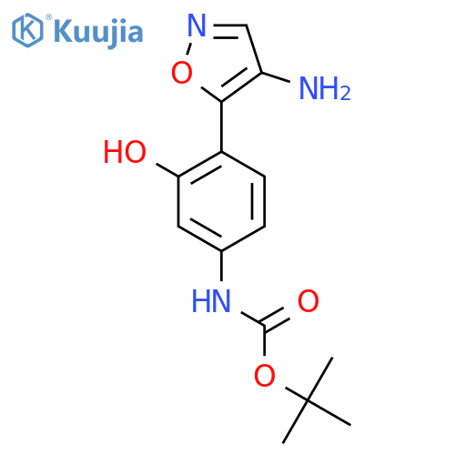 tert-butyl N-4-(4-amino-1,2-oxazol-5-yl)-3-hydroxyphenylcarbamate structure