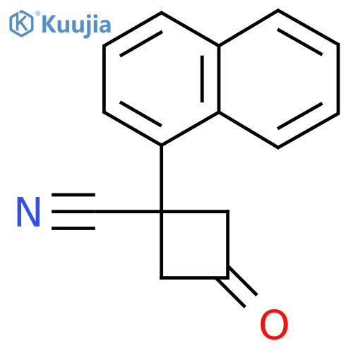1-(naphthalen-1-yl)-3-oxocyclobutane-1-carbonitrile structure