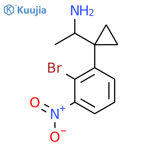 1-1-(2-bromo-3-nitrophenyl)cyclopropylethan-1-amine structure