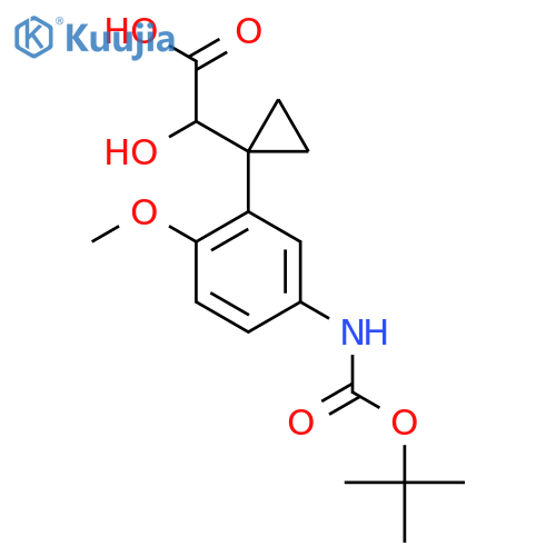 2-1-(5-{(tert-butoxy)carbonylamino}-2-methoxyphenyl)cyclopropyl-2-hydroxyacetic acid structure