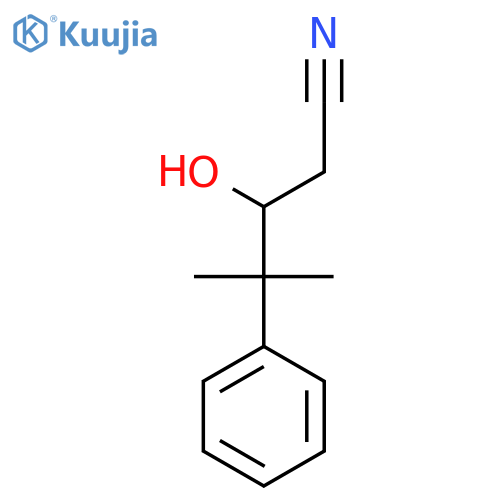 3-hydroxy-4-methyl-4-phenylpentanenitrile structure
