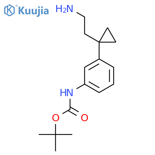 tert-butyl N-{3-1-(2-aminoethyl)cyclopropylphenyl}carbamate structure