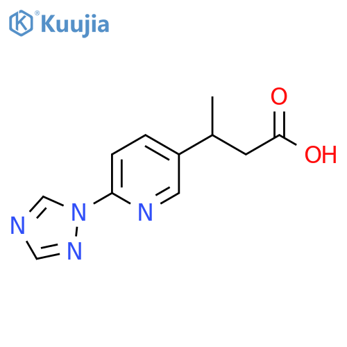 3-6-(1H-1,2,4-triazol-1-yl)pyridin-3-ylbutanoic acid structure