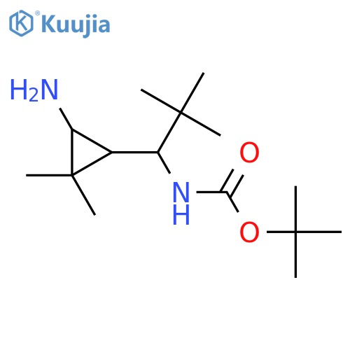tert-butyl N-1-(3-amino-2,2-dimethylcyclopropyl)-2,2-dimethylpropylcarbamate structure