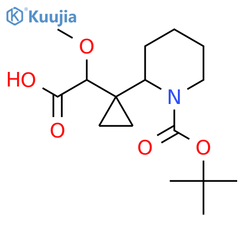 2-(1-{1-(tert-butoxy)carbonylpiperidin-2-yl}cyclopropyl)-2-methoxyacetic acid structure