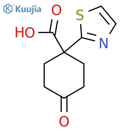 4-oxo-1-(1,3-thiazol-2-yl)cyclohexane-1-carboxylic acid structure