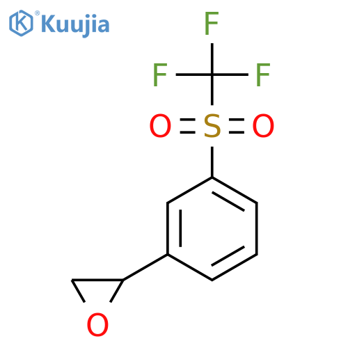 2-(3-trifluoromethanesulfonylphenyl)oxirane structure