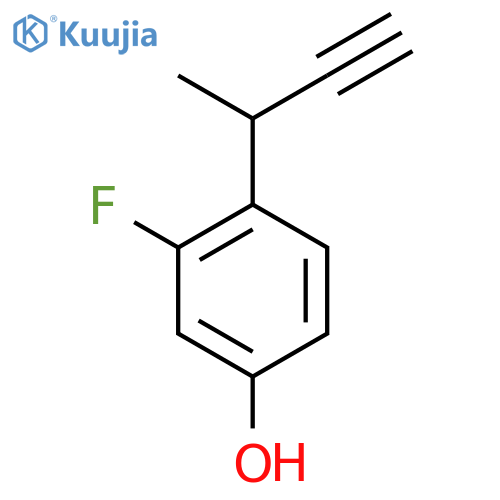4-(but-3-yn-2-yl)-3-fluorophenol structure