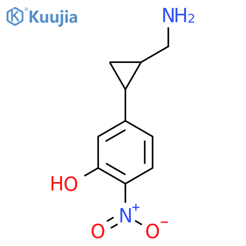 5-2-(aminomethyl)cyclopropyl-2-nitrophenol structure
