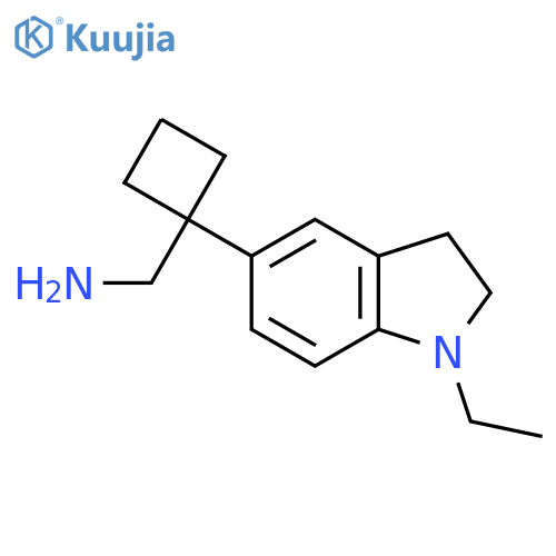 1-(1-ethyl-2,3-dihydro-1H-indol-5-yl)cyclobutylmethanamine structure