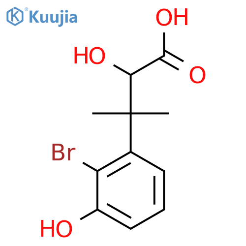 3-(2-bromo-3-hydroxyphenyl)-2-hydroxy-3-methylbutanoic acid structure