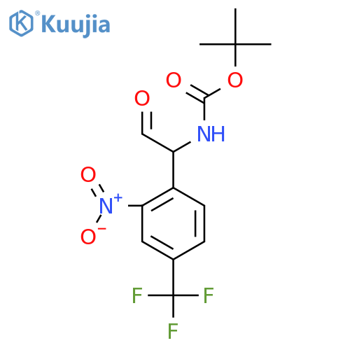 tert-butyl N-{1-[2-nitro-4-(trifluoromethyl)phenyl]-2-oxoethyl}carbamate structure