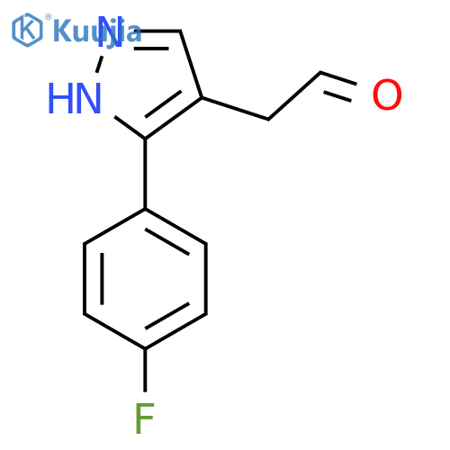 2-3-(4-fluorophenyl)-1H-pyrazol-4-ylacetaldehyde structure