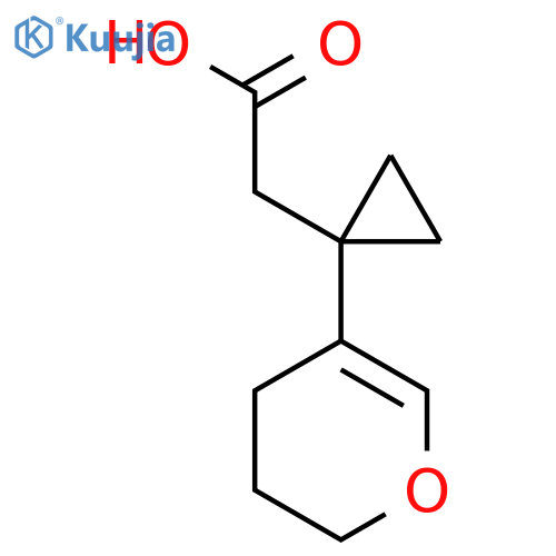 2-1-(3,4-dihydro-2H-pyran-5-yl)cyclopropylacetic acid structure