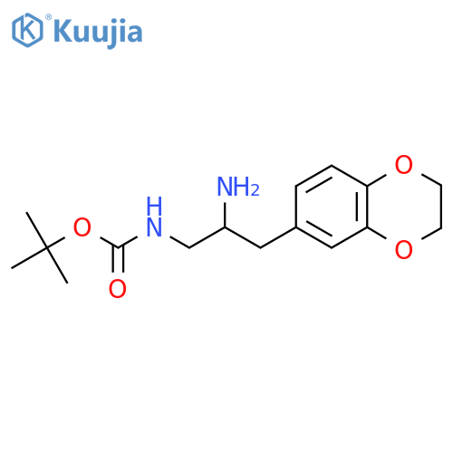tert-butyl N-2-amino-3-(2,3-dihydro-1,4-benzodioxin-6-yl)propylcarbamate structure