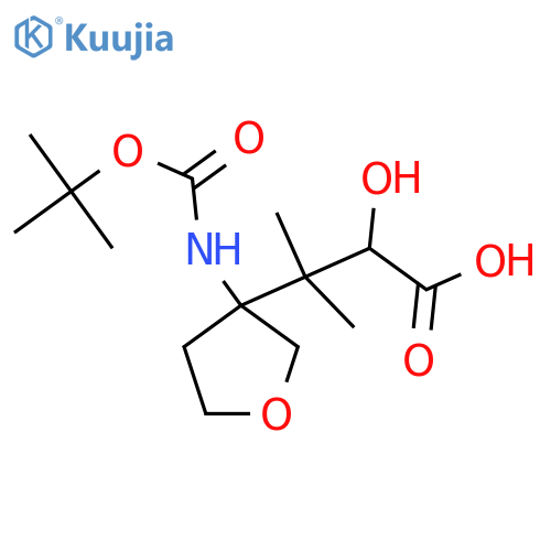 3-(3-{(tert-butoxy)carbonylamino}oxolan-3-yl)-2-hydroxy-3-methylbutanoic acid structure