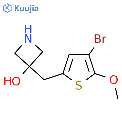 3-(4-bromo-5-methoxythiophen-2-yl)methylazetidin-3-ol structure