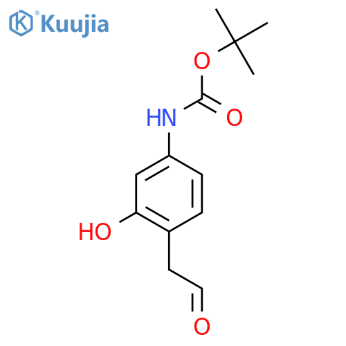 tert-butyl N-3-hydroxy-4-(2-oxoethyl)phenylcarbamate structure