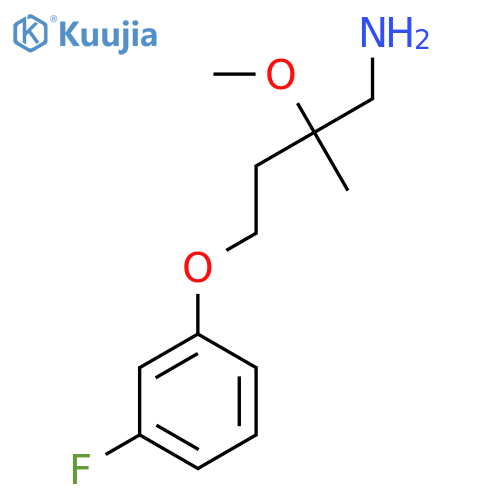 4-(3-fluorophenoxy)-2-methoxy-2-methylbutan-1-amine structure