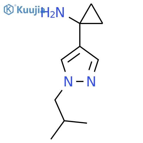 1-1-(2-methylpropyl)-1H-pyrazol-4-ylcyclopropan-1-amine structure