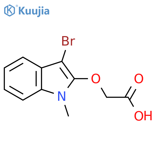 2-(3-bromo-1-methyl-1H-indol-2-yl)oxyacetic acid structure