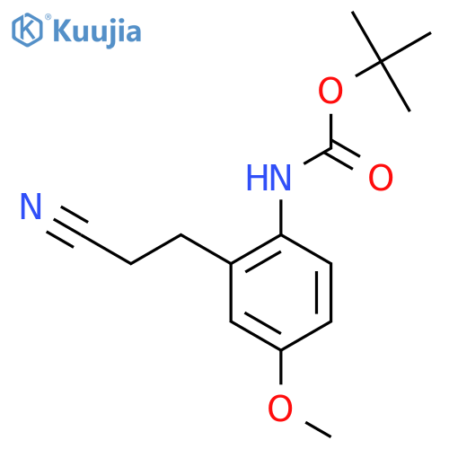 tert-butyl N-[2-(2-cyanoethyl)-4-methoxyphenyl]carbamate structure