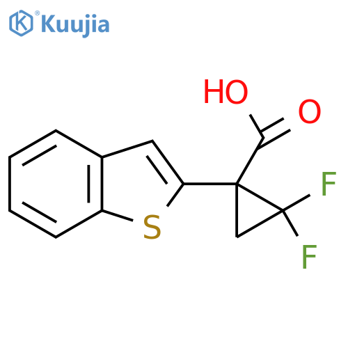 1-(1-benzothiophen-2-yl)-2,2-difluorocyclopropane-1-carboxylic acid structure