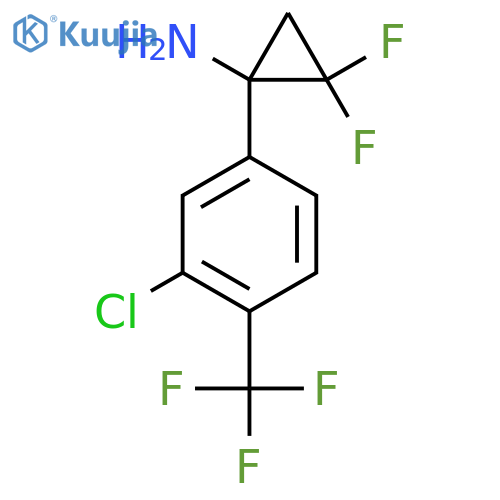 1-3-chloro-4-(trifluoromethyl)phenyl-2,2-difluorocyclopropan-1-amine structure