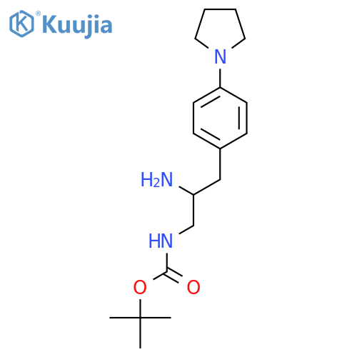 tert-butyl N-{2-amino-3-4-(pyrrolidin-1-yl)phenylpropyl}carbamate structure