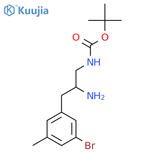 tert-butyl N-2-amino-3-(3-bromo-5-methylphenyl)propylcarbamate structure