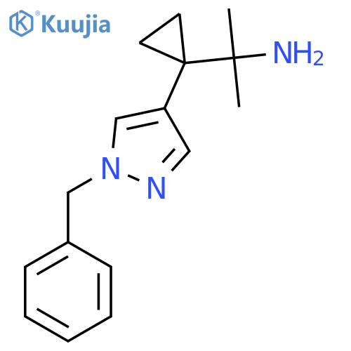 2-1-(1-benzyl-1H-pyrazol-4-yl)cyclopropylpropan-2-amine structure