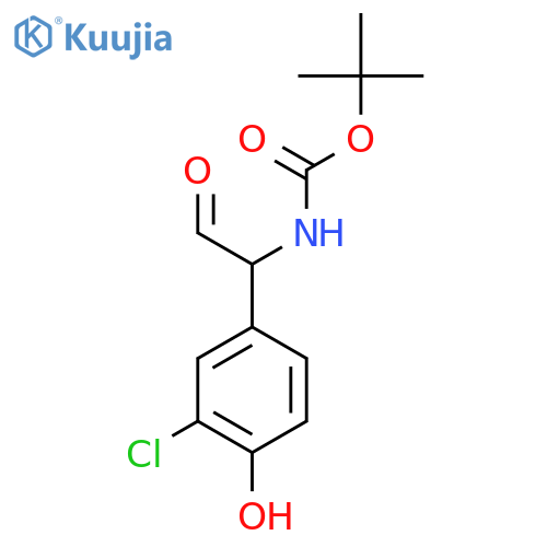 tert-butyl N-1-(3-chloro-4-hydroxyphenyl)-2-oxoethylcarbamate structure
