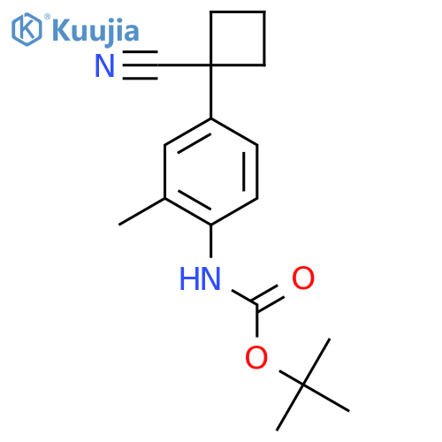 tert-butyl N-4-(1-cyanocyclobutyl)-2-methylphenylcarbamate structure