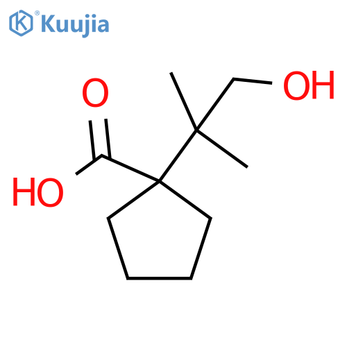 1-(1-hydroxy-2-methylpropan-2-yl)cyclopentane-1-carboxylic acid structure