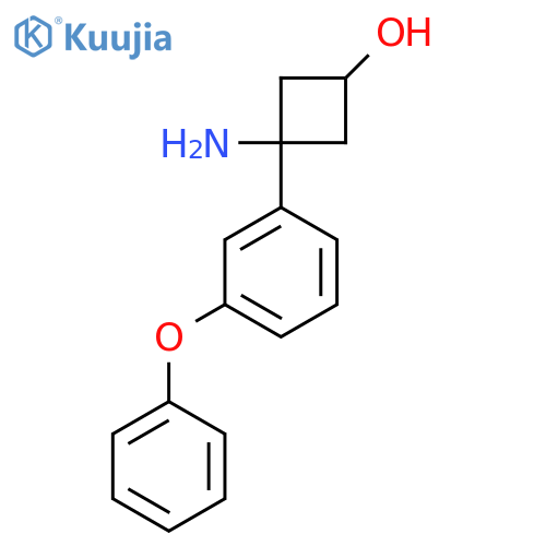 3-amino-3-(3-phenoxyphenyl)cyclobutan-1-ol structure