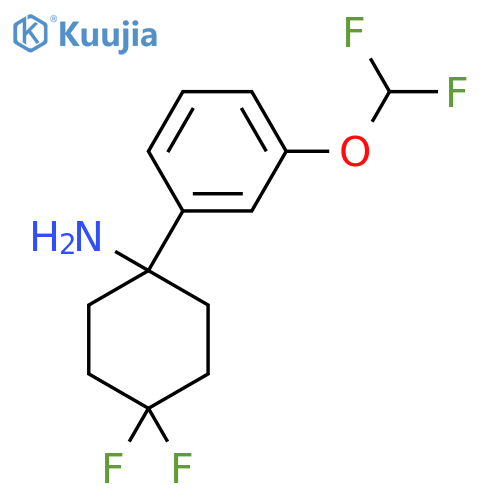 1-3-(difluoromethoxy)phenyl-4,4-difluorocyclohexan-1-amine structure