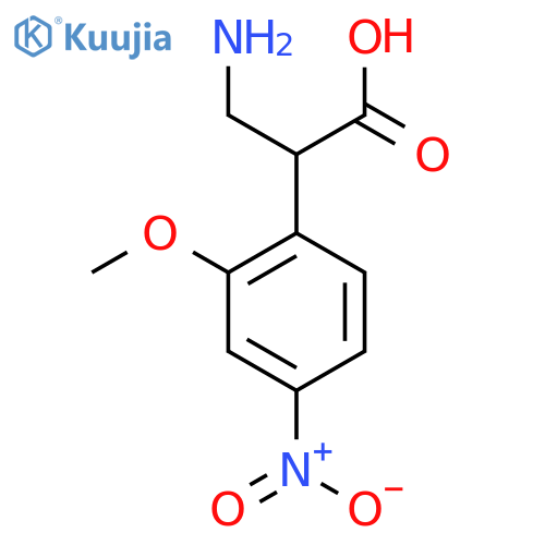 3-amino-2-(2-methoxy-4-nitrophenyl)propanoic acid structure