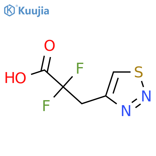 2,2-difluoro-3-(1,2,3-thiadiazol-4-yl)propanoic acid structure