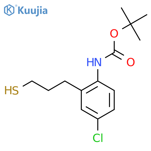 tert-butyl N-4-chloro-2-(3-sulfanylpropyl)phenylcarbamate structure